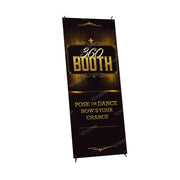 360 Booth Gold Vinyl Banner X-Banner Stand (SM)